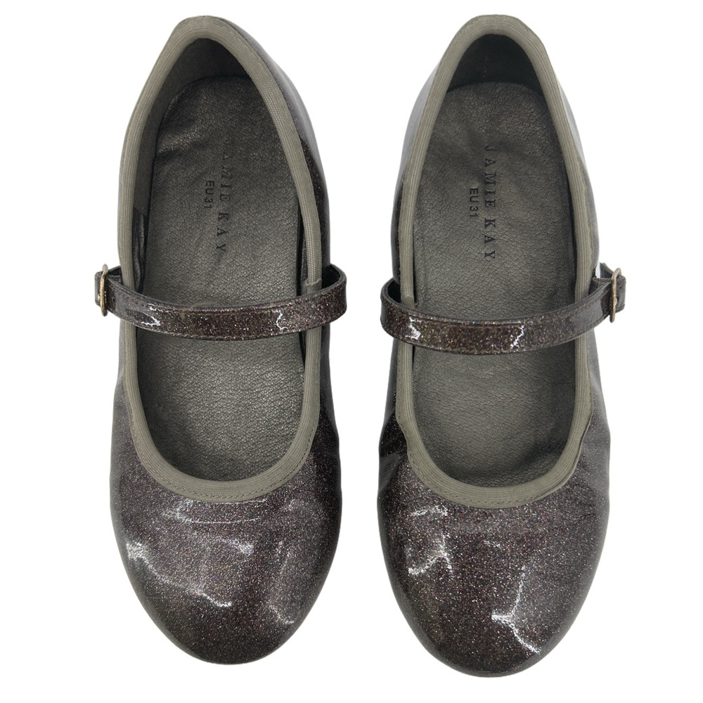 Jamie Kay Brown Dress Shoes with Decorative Glitter Toe